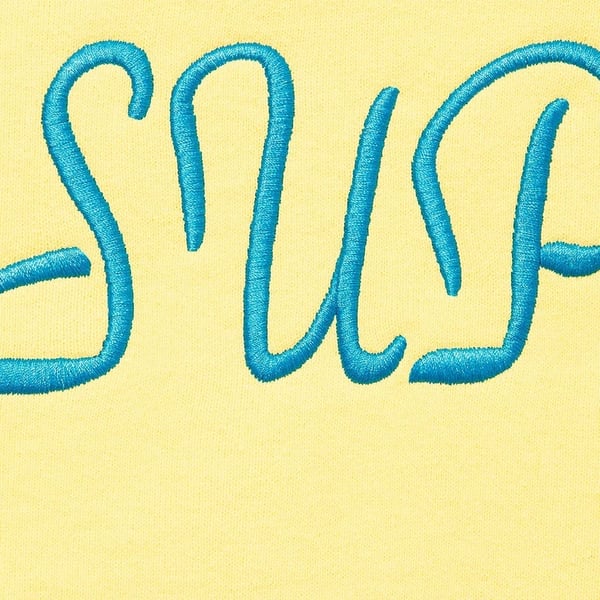 Supreme Script Hooded Sweatshirt - Light Yellow (front)