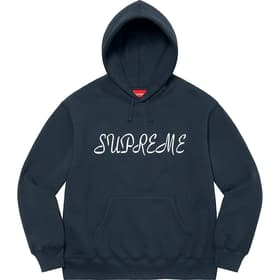 Supreme Script Hooded Sweatshirt Navy