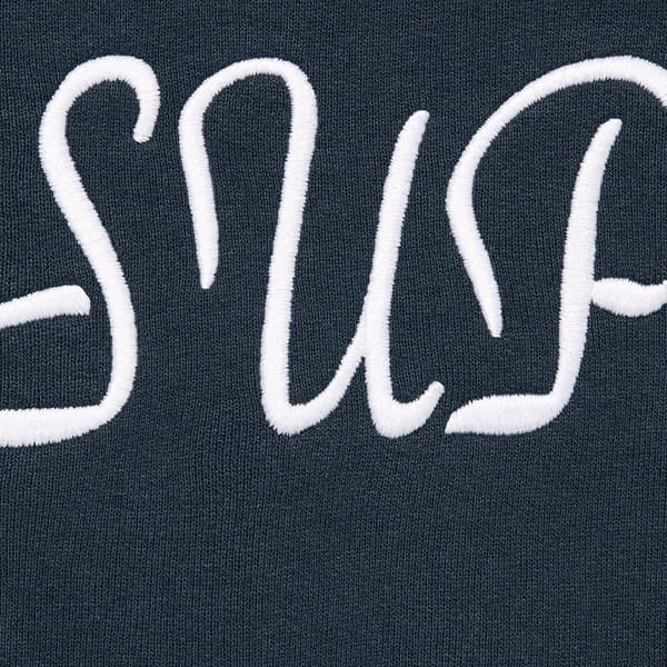 Supreme Script Hooded Sweatshirt - Navy (front)