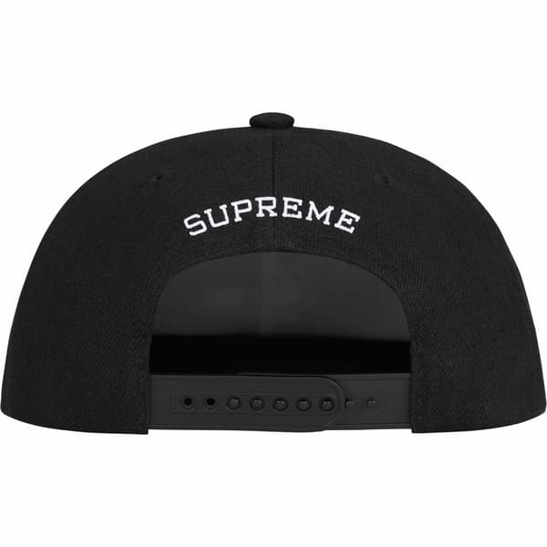 Supreme Script Logo 6-Panel - Black (front)