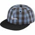 Supreme Script Logo 6-Panel - Blue Plaid (front)