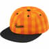 Supreme Script Logo 6-Panel - Orange Plaid (front)