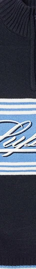 Supreme Script Stripe Half Zip Sweater - Navy (front)
