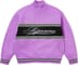 Supreme Script Stripe Half Zip Sweater - Purple (front)