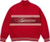 Supreme Script Stripe Half Zip Sweater - Red (front)