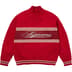 Supreme Script Stripe Half Zip Sweater - Red (front)