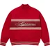 Supreme Script Stripe Half Zip Sweater - Red (front)