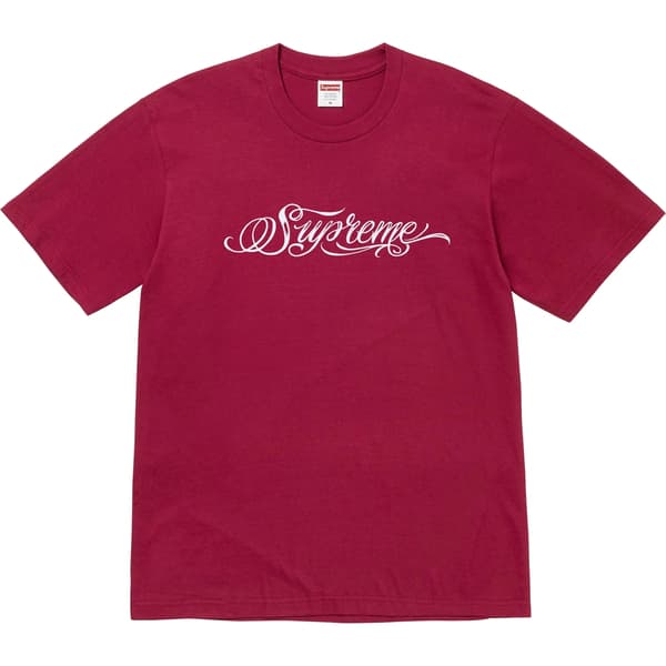 Supreme Script Tee - Cardinal (front)