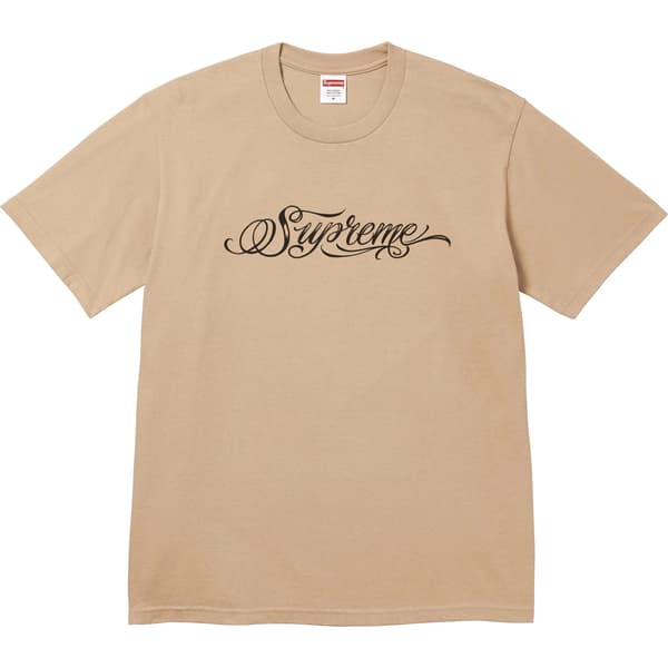Supreme Script Tee - Khaki (front)