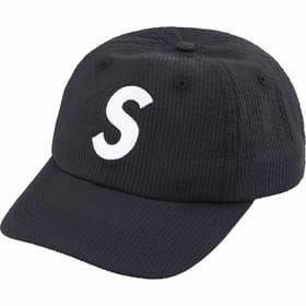 Supreme Seersucker S Logo 6-Panel Black