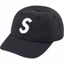 Supreme Seersucker S Logo 6-Panel - Black (front)
