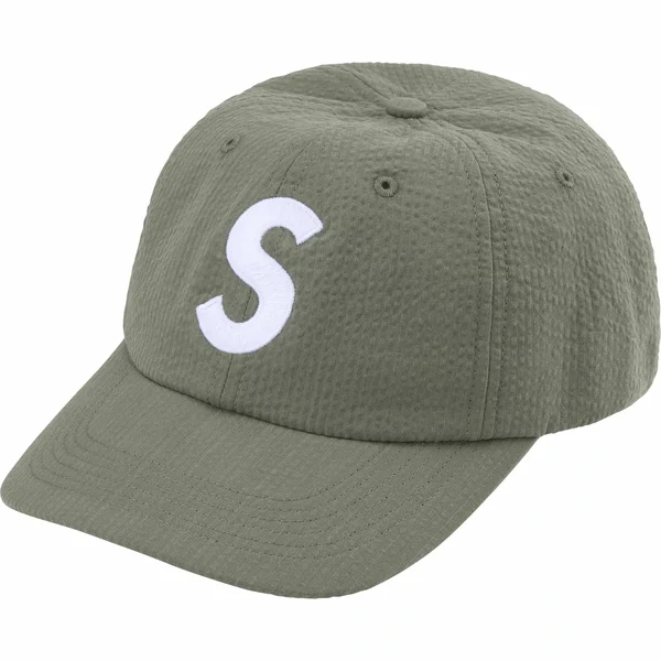 Supreme Seersucker S Logo 6-Panel - Green (front)