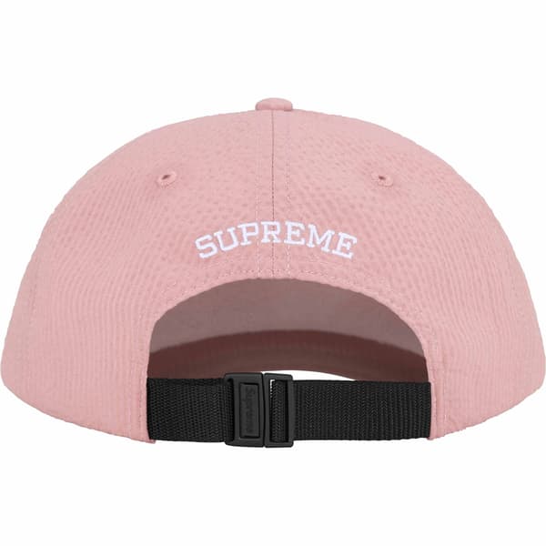 Supreme Seersucker S Logo 6-Panel - Pink (front)