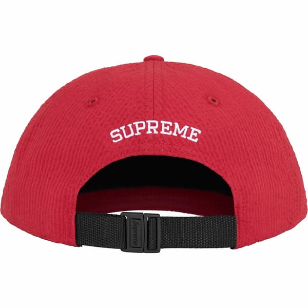 Supreme Seersucker S Logo 6-Panel - Red (front)