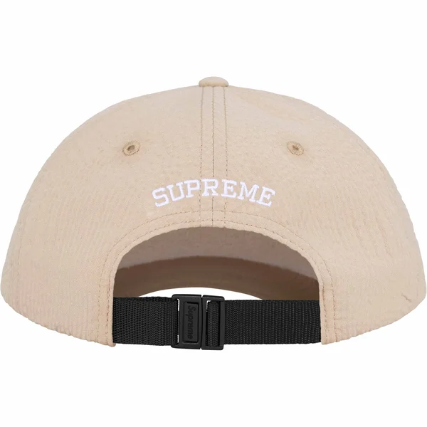Supreme Seersucker S Logo 6-Panel - Tan (front)