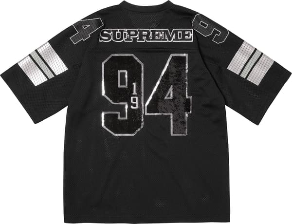 Supreme Sequin Football Jersey - Black (front)