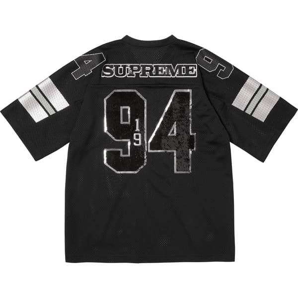 Supreme Sequin Football Jersey - Black (front)