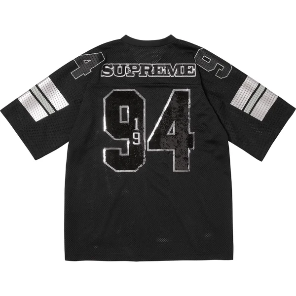 Supreme Sequin Football Jersey - Black (front)