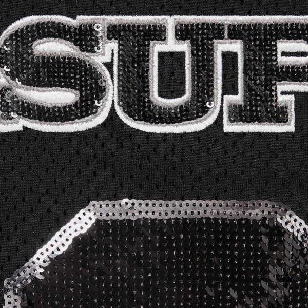 Supreme Sequin Football Jersey - Black (front)