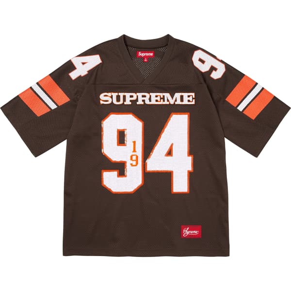 Supreme Sequin Football Jersey - Brown (front)