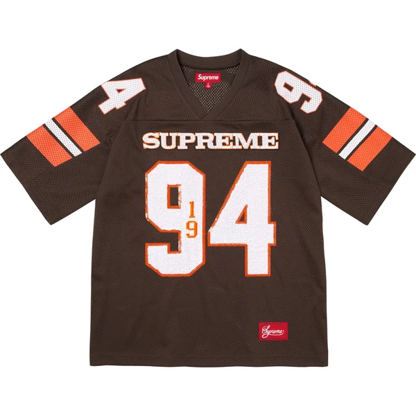 Supreme Sequin Football Jersey - Brown (front)