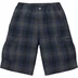 Supreme Shadow Plaid Cargo Short - Black (front)
