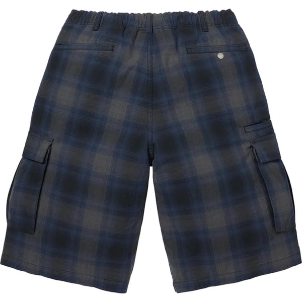 Supreme Shadow Plaid Cargo Short - Black (front)