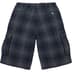Supreme Shadow Plaid Cargo Short - Black (front)