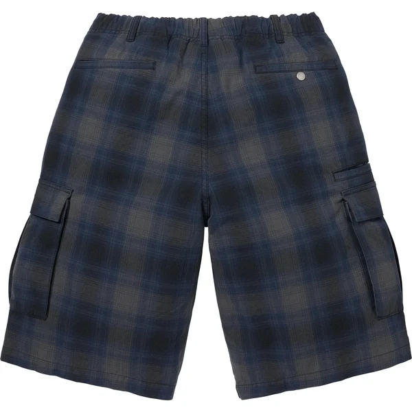 Supreme Shadow Plaid Cargo Short - Black (front)