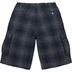 Supreme Shadow Plaid Cargo Short - Black (front)