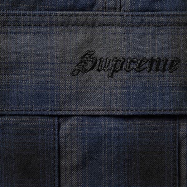 Supreme Shadow Plaid Cargo Short - Black (front)