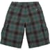 Supreme Shadow Plaid Cargo Short - Green (front)