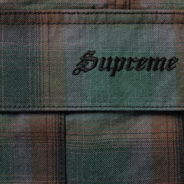 Supreme Shadow Plaid Cargo Short - Green (front)