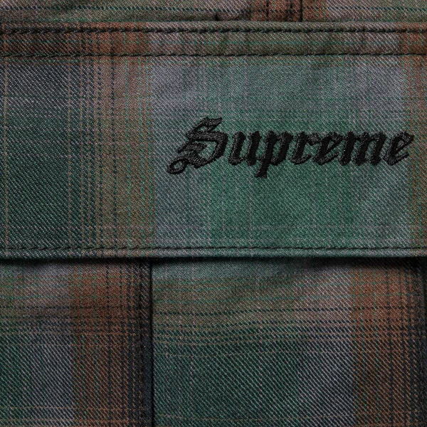 Supreme Shadow Plaid Cargo Short - Green (front)