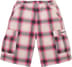 Supreme Shadow Plaid Cargo Short - Pink (front)