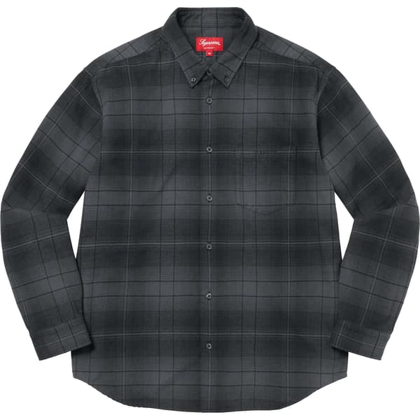Supreme Shadow Plaid Flannel Shirt - Black (front)
