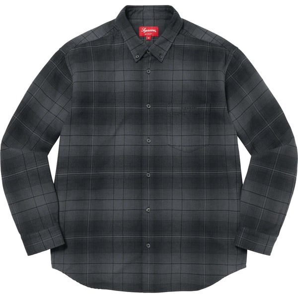 Supreme Shadow Plaid Flannel Shirt - Black (front)