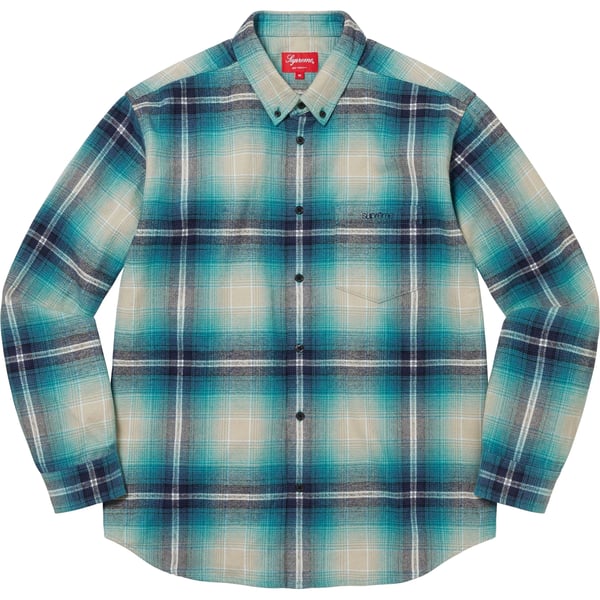 Supreme Shadow Plaid Flannel Shirt - Blue (front)
