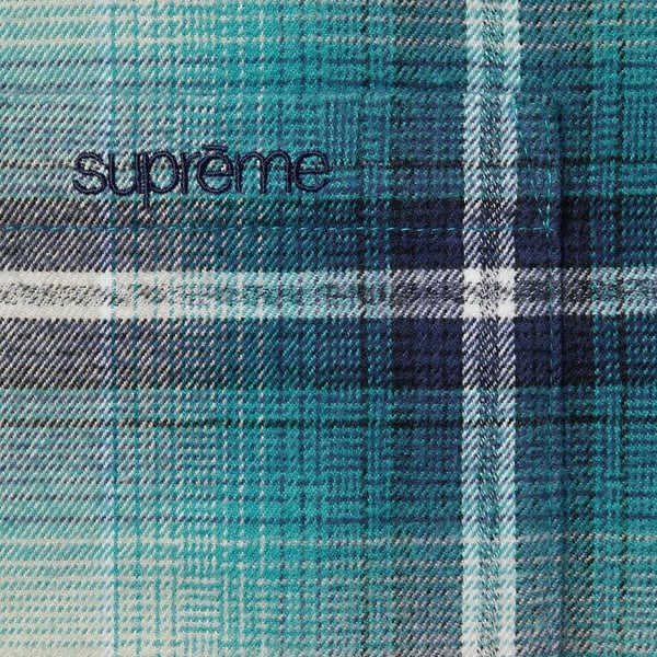 Supreme Shadow Plaid Flannel Shirt - Blue (front)