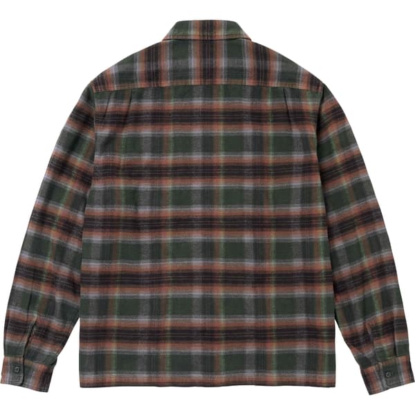 Supreme Shadow Plaid Flannel Zip Up Shirt - Green (front)