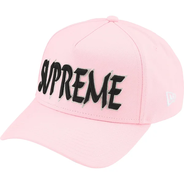 Supreme Sharp Spellout Adjustable New Era - Light Pink (front)