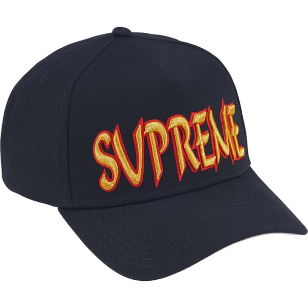 Supreme Sharp Spellout Adjustable New Era - Navy (front)
