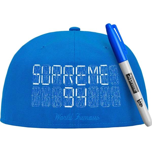 Supreme Sharpie Box Logo New Era - Blue (front)