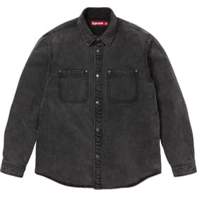 Supreme Shearling Lined Denim Work Shirt Black
