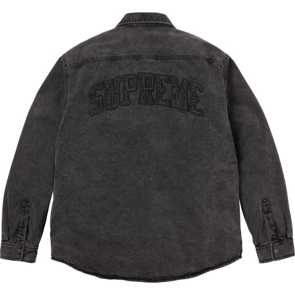 Supreme Shearling Lined Denim Work Shirt - Black (front)