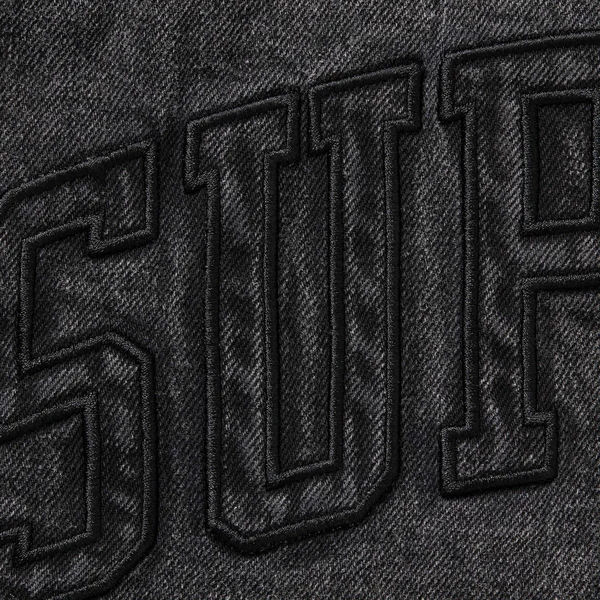 Supreme Shearling Lined Denim Work Shirt - Black (front)