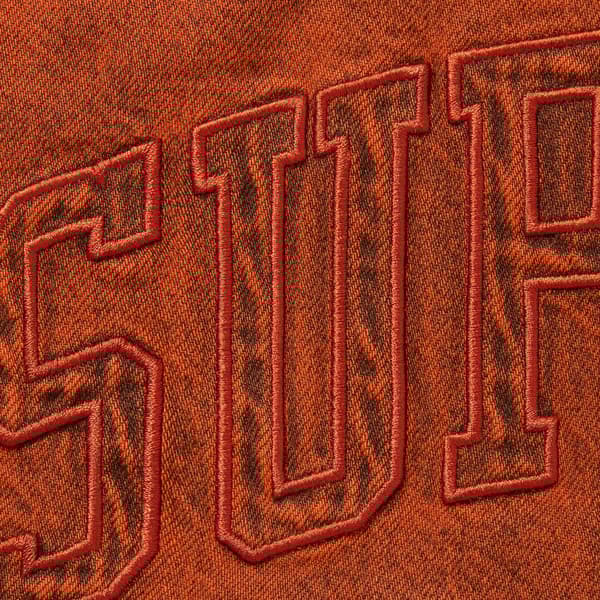 Supreme Shearling Lined Denim Work Shirt - Overdyed Orange (front)