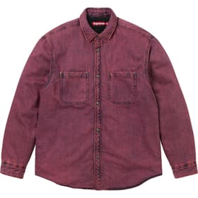 Supreme Shearling Lined Denim Work Shirt Overdyed Pink