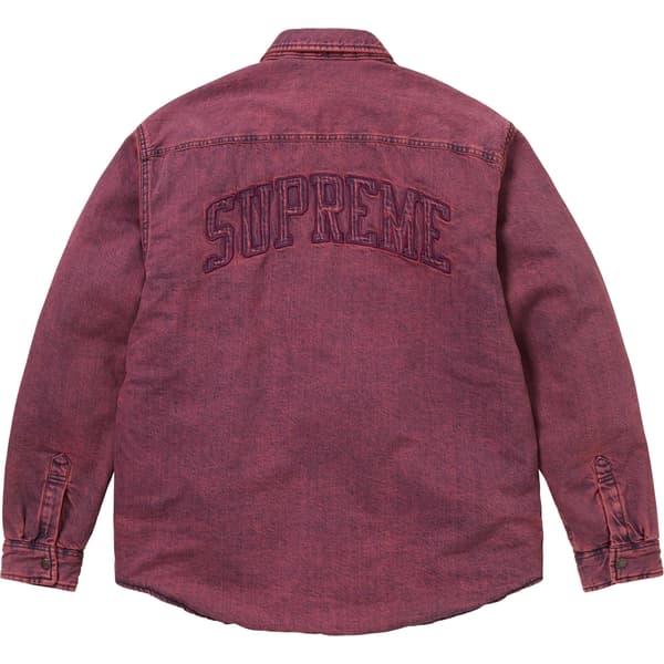 Supreme Shearling Lined Denim Work Shirt - Overdyed Pink (front)