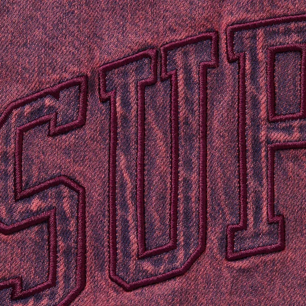 Supreme Shearling Lined Denim Work Shirt - Overdyed Pink (front)